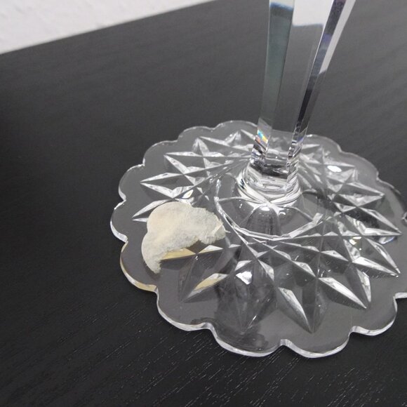 Ruby Red Cut to Clear Crystal Wine Water Goblet European 8.5" Tall Fancy Foot - Picture 10 of 12